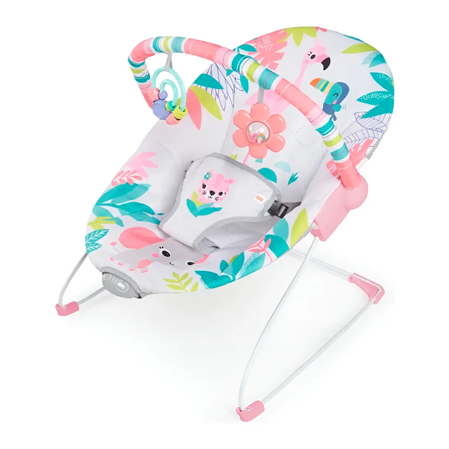 Bright Starts Mecedora Vibratoria Con Barra De Juguetes Diseño Flamingo Vibes