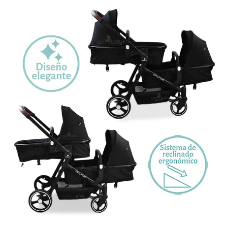 carriola doble gemelas carry 4 two