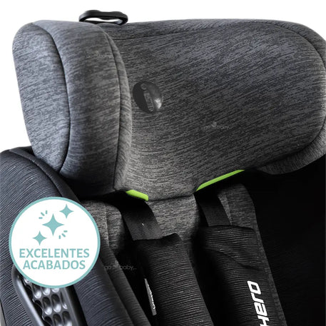 detalles del autoasiento hero en especula las telas y materiales.