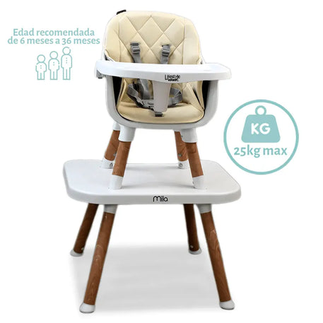 SILLA ALTA 3 EN 1 MILA BEIGE