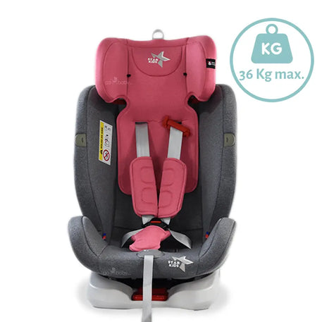 Autoasiento supreme 360 color rosa sin cojines.