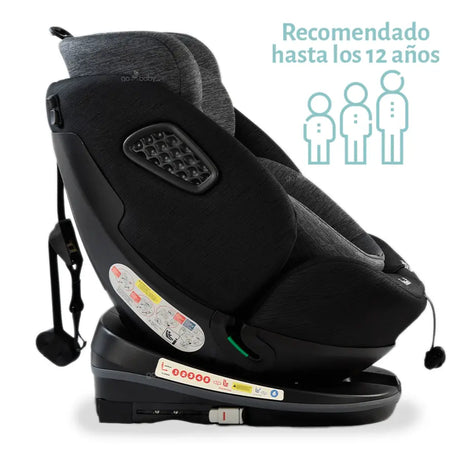 lateral del autoasiento hero con las edades recomendadas de uso