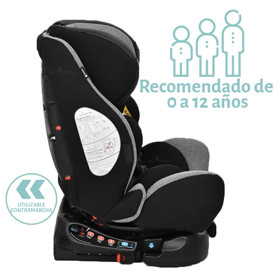 AUTOASIENTO SAFETY 1ST MULTIFIX en vista lateral con edad recomendada de uso
