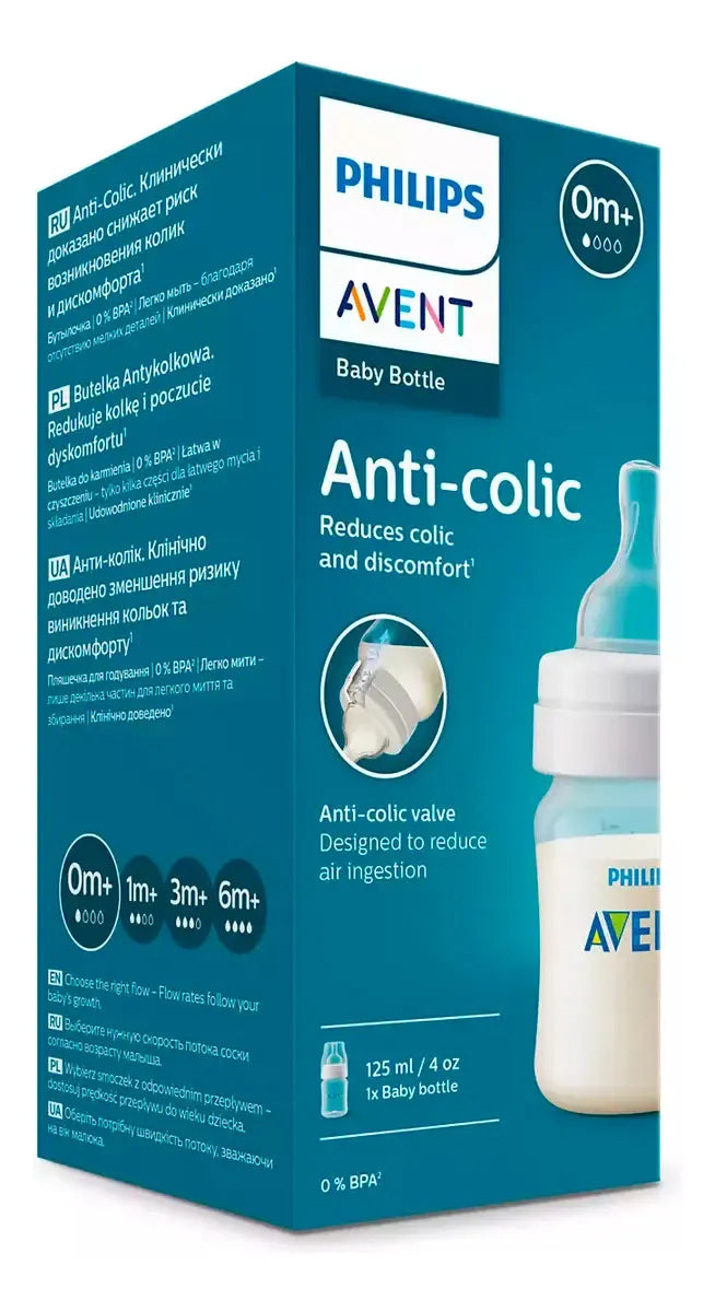 Biberón Philips Avent SCY100/01 color blanco de 118mL de flujo lento