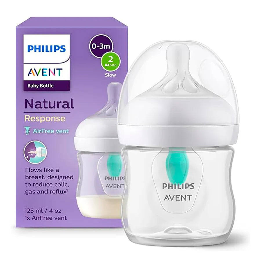hilips Avent Biberón Natural Response: biberón de 125 ml con sistema AirFree, sin BPA, para recién nacidos a partir de 0 meses
