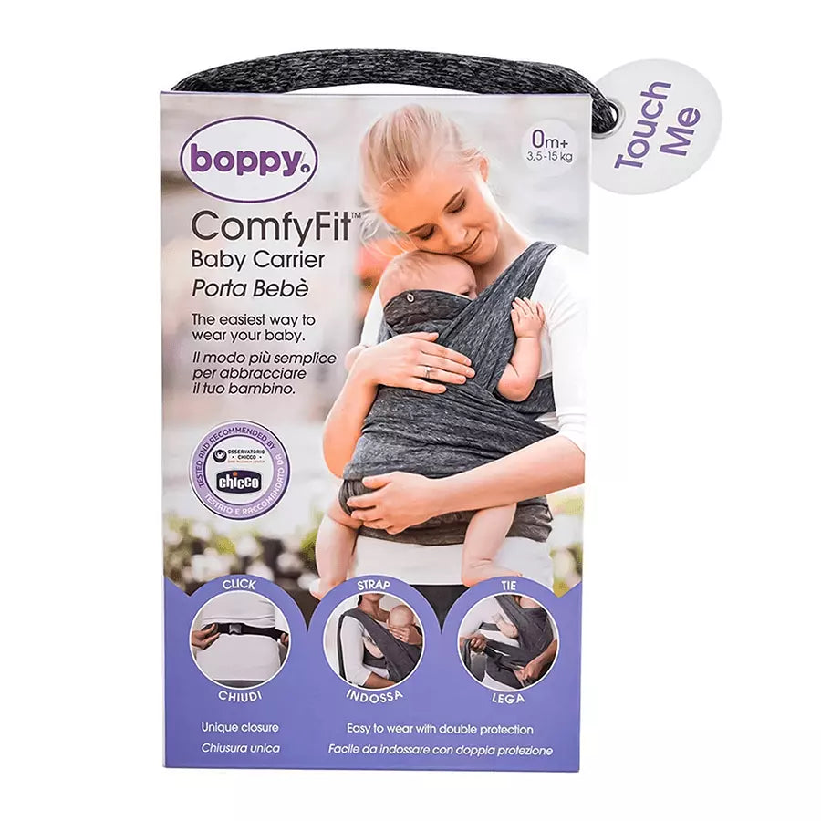 empaque canguro azul mezclilla de la marca boppy de chicco