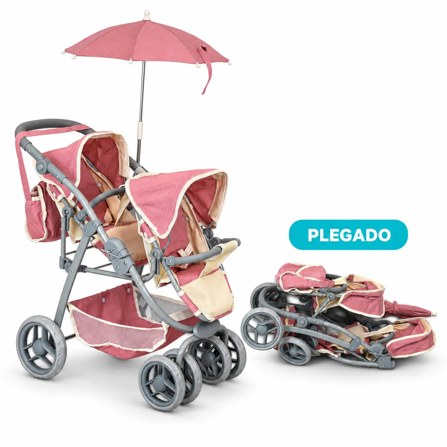 CARRIOLITA DOBLE  PARA MUÑECA 9662D