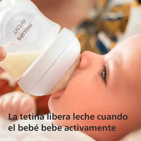 Tetinas natural con válvula anticólicos, paquete de 2,