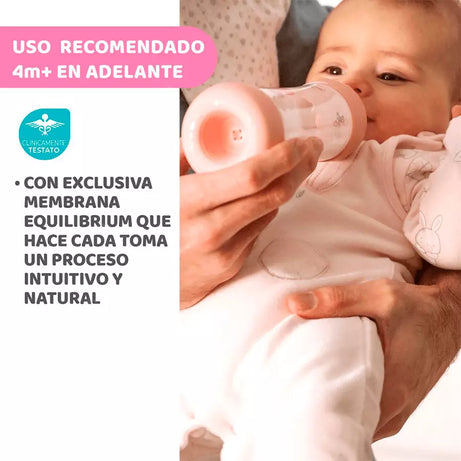 Biberon anticólicos 5 en 1 de doble válvula +0m y +4m