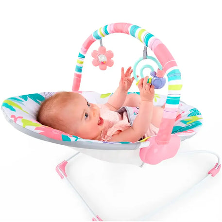 Bright Starts Mecedora Vibratoria Con Barra De Juguetes Diseño Flamingo Vibes