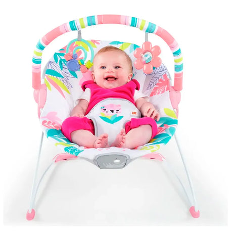 Bright Starts Mecedora Vibratoria Con Barra De Juguetes Diseño Flamingo Vibes