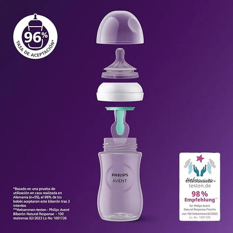 hilips Avent Biberón Natural Response: biberón de 125 ml con sistema AirFree, sin BPA, para recién nacidos a partir de 0 meses
