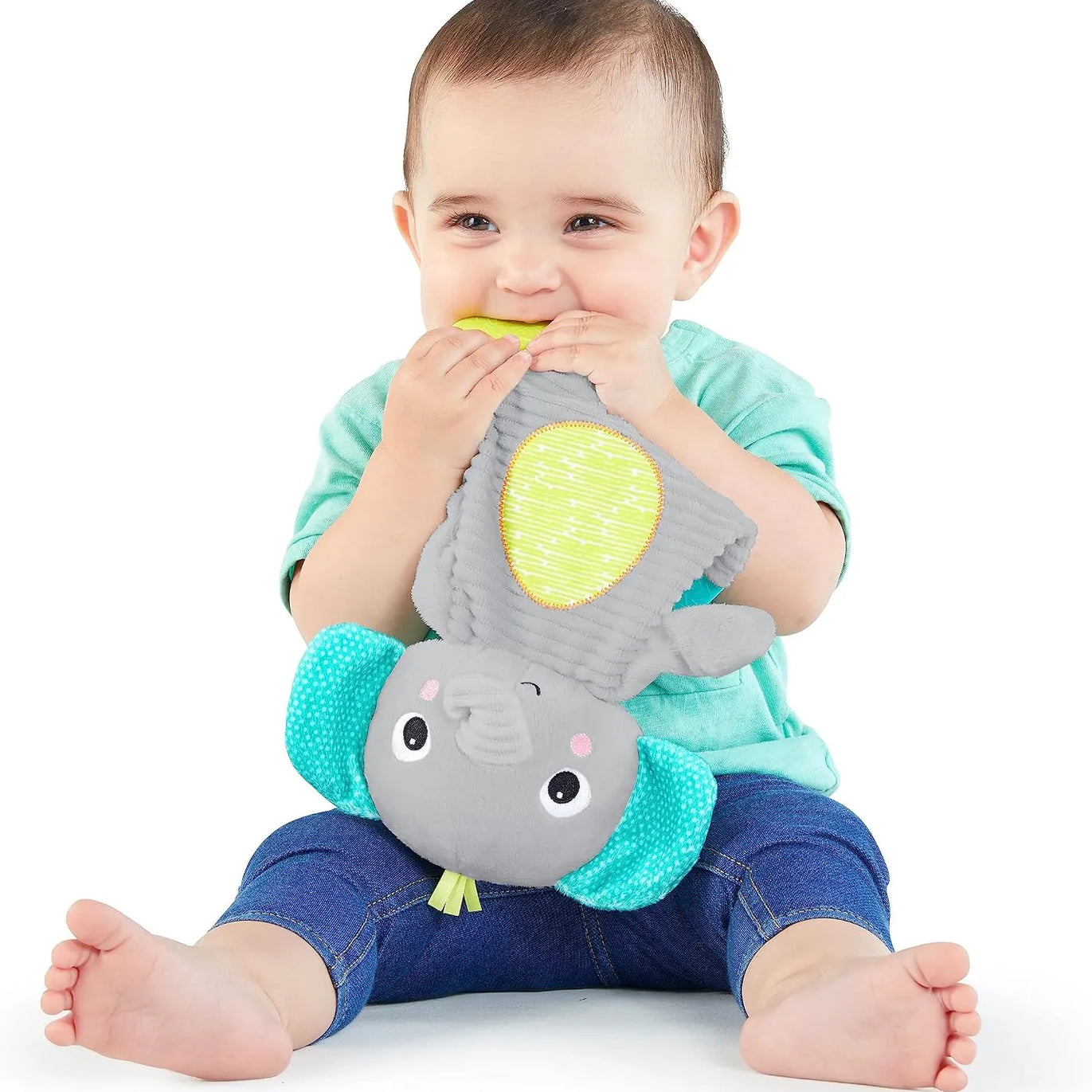 Elefante de peluche con mordederas Bright Starts Snuggle & Teethe · 0+ meses