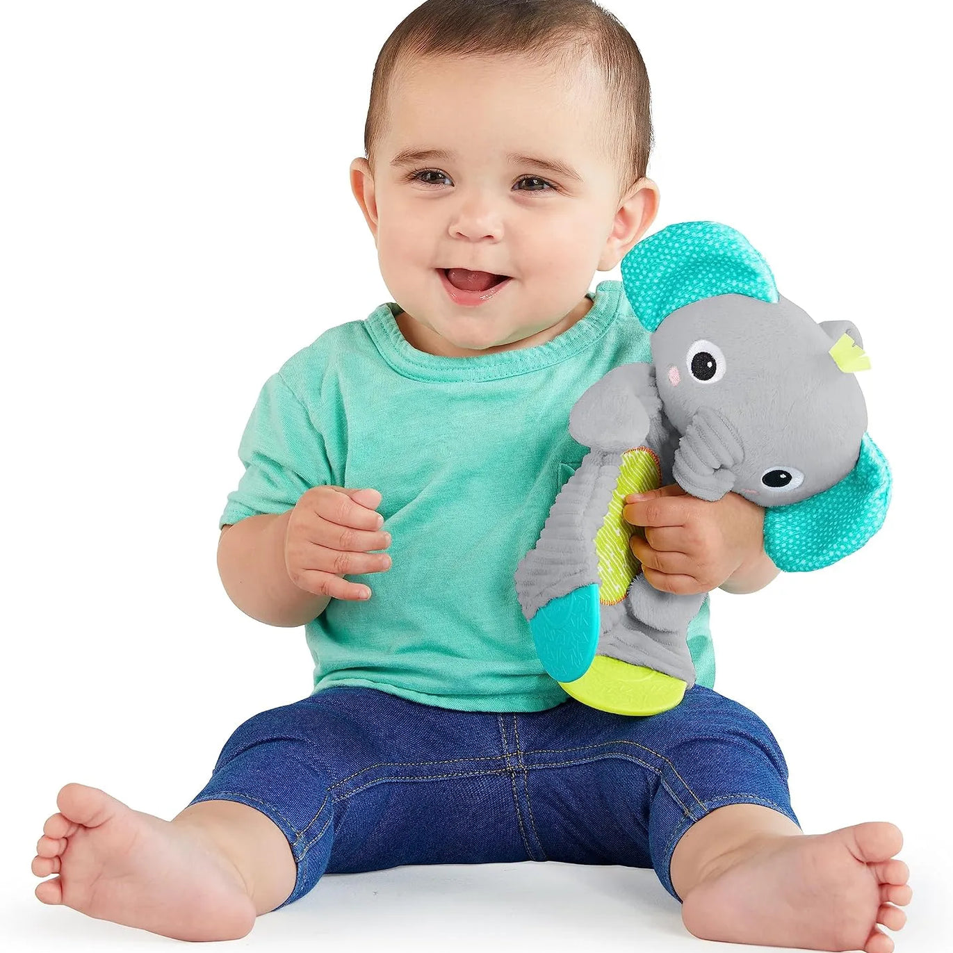 Elefante de peluche con mordederas Bright Starts Snuggle & Teethe · 0+ meses