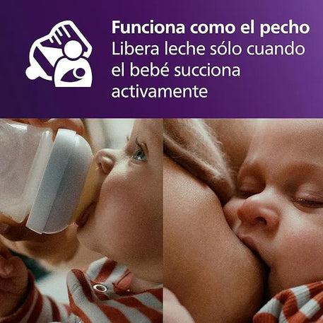 hilips Avent Biberón Natural Response: biberón de 125 ml con sistema AirFree, sin BPA, para recién nacidos a partir de 0 meses