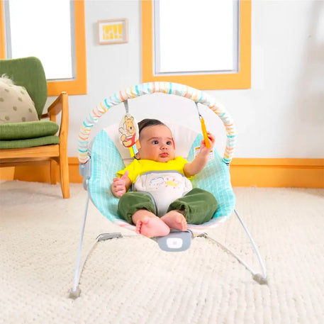 Bright Starts Bouncer Silla Mecedora Winnie The Pooh Para Bebé, Con Vibraciones Relajantes, Unisex, 0 a 6 meses