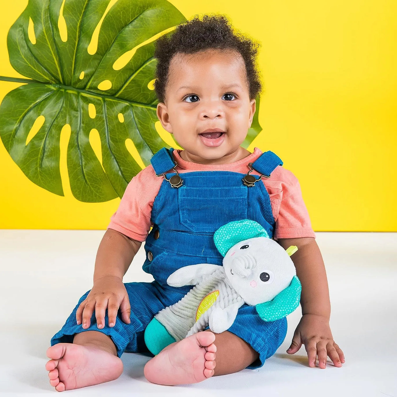 Elefante de peluche con mordederas Bright Starts Snuggle & Teethe · 0+ meses