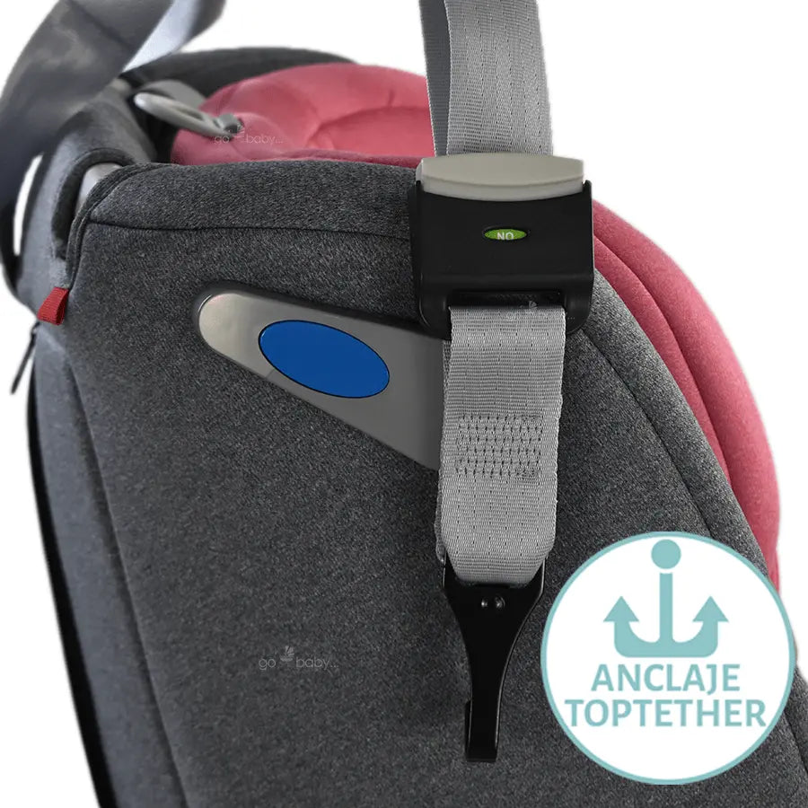 Autoasiento supreme 360 vista lateral con anclaje top teather