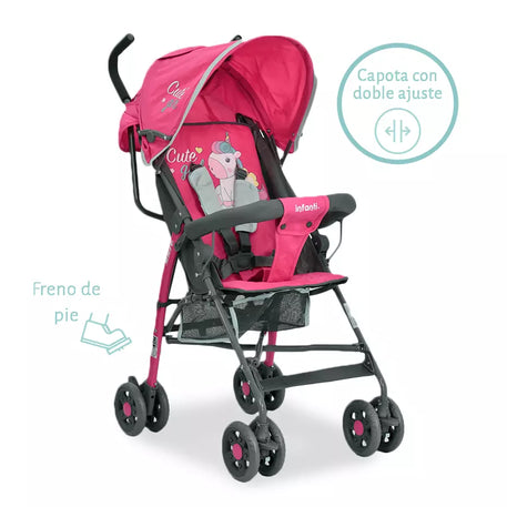 Carriola de bastón skit little azul y rosa