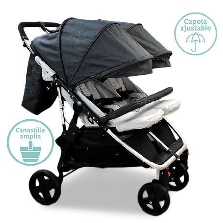 CARRIOLA DOBLE LEA TWIN GREY
