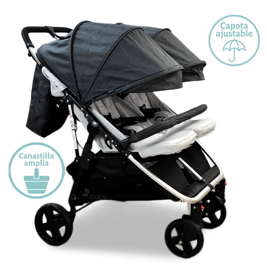 CARRIOLA DOBLE LEA TWIN GREY