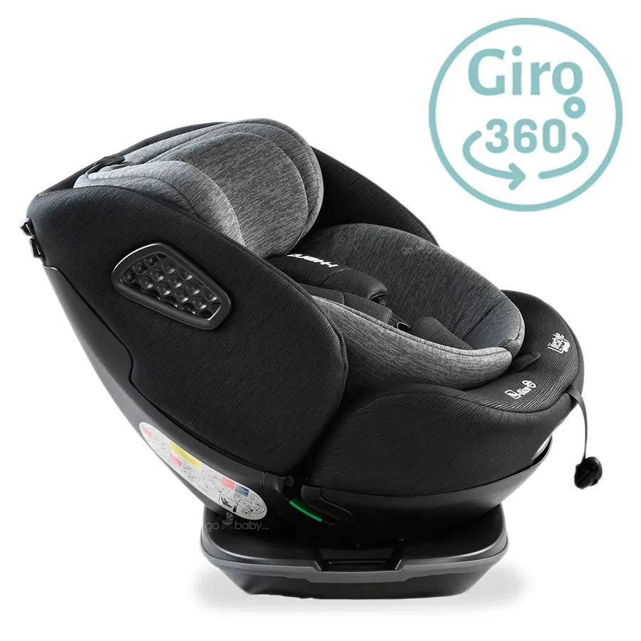 Autoasiento girando con icono de 360 grados