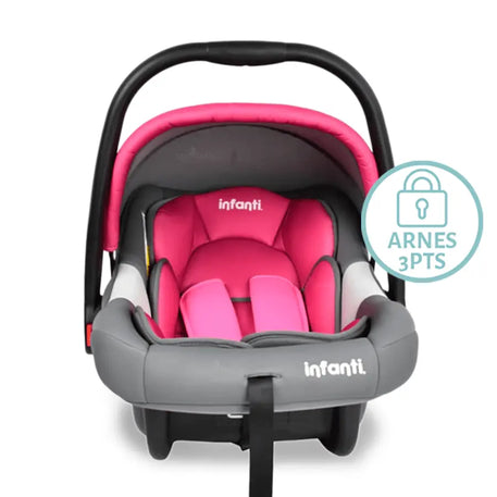 Para Carro Porta Bebe Infanti Rosa Portabebe-Autoasiento Infanti