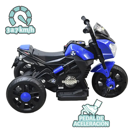 Moto Triciclo Pedal Eléctrica Infantil Nova Con Luces Led