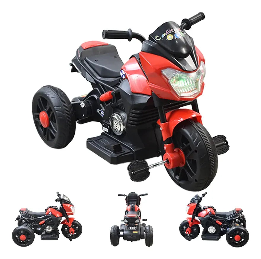 Moto Triciclo Pedal Eléctrica Infantil Nova Con Luces Led