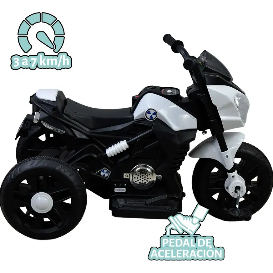 Moto Triciclo Pedal Eléctrica Infantil Nova Con Luces Led