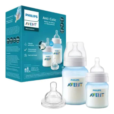 Biberónes Philips Avent Anticolic 4 Y 9oz+tetina Azul Color Azul Claro Liso SCY119/15