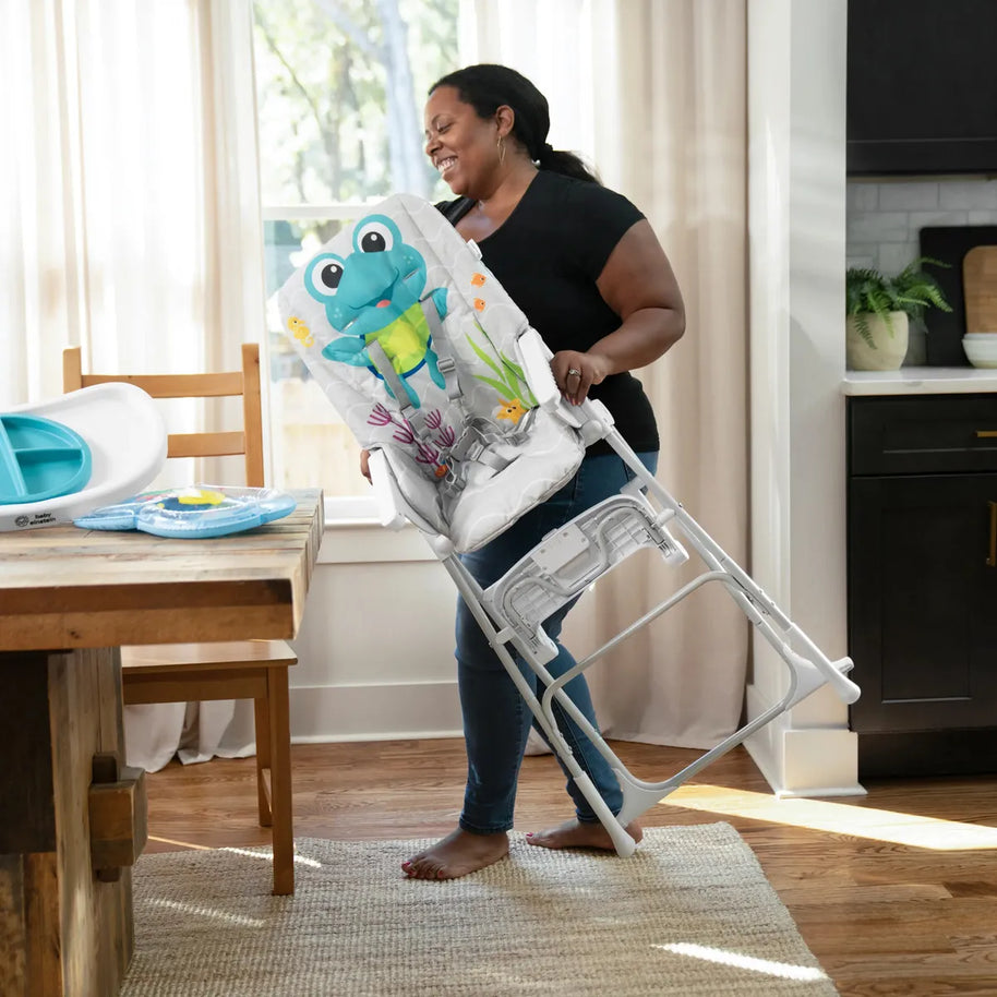 Silla Periquera Para Bebé Baby Einstein Snack & Splash Azul Turquesa