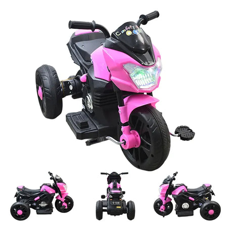 Moto Triciclo Pedal Eléctrica Infantil Nova Con Luces Led