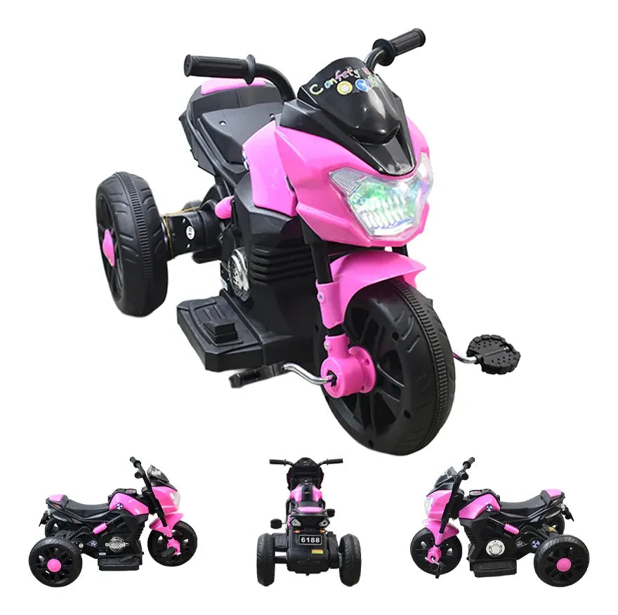Moto Triciclo Pedal Eléctrica Infantil Nova Con Luces Led