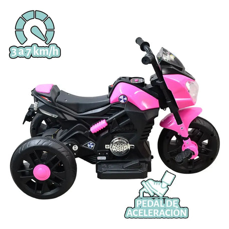 Moto Triciclo Pedal Eléctrica Infantil Nova Con Luces Led