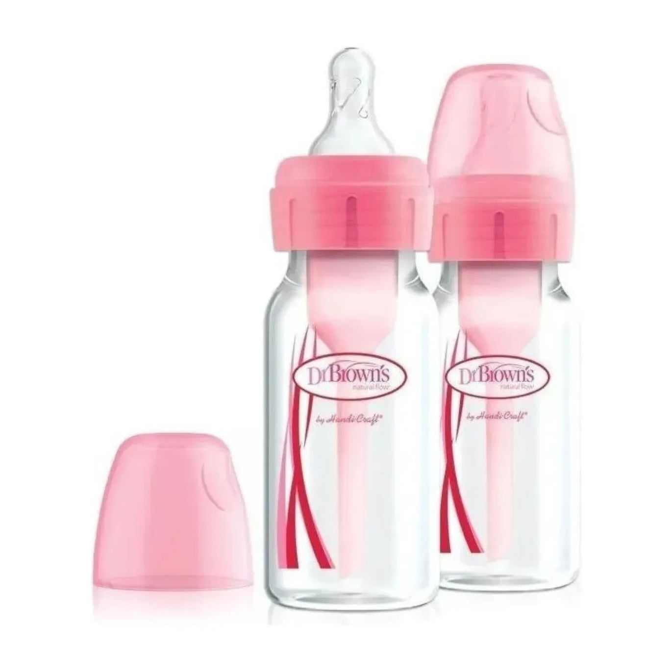 Dr Brown's Options+ 2 Biberones Rosas de 9 oz 0m+ nivel 1