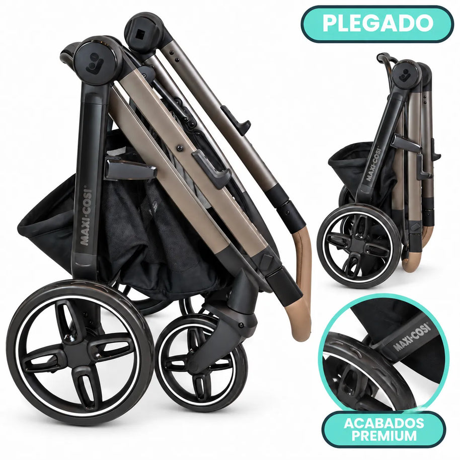 Carriola Maxi-Cosi Zelia Pro 5 en 1 con portabebé Mico Pro — Beige