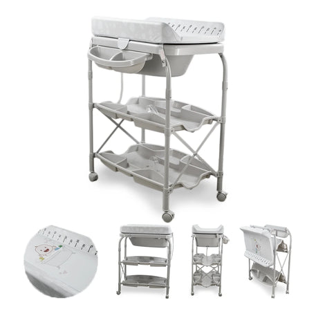 Bañera con base Pibble viajera para bebe con cambiador.