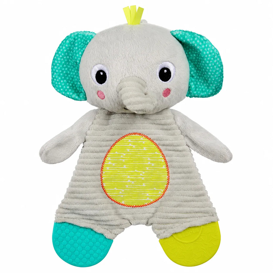 Elefante de peluche con mordederas Bright Starts Snuggle & Teethe · 0+ meses