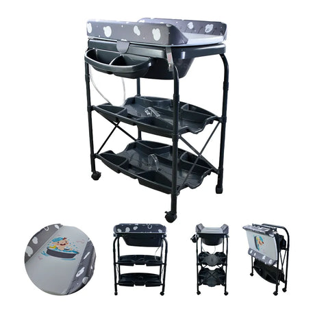 Bañera con base Pibble viajera para bebe con cambiador.