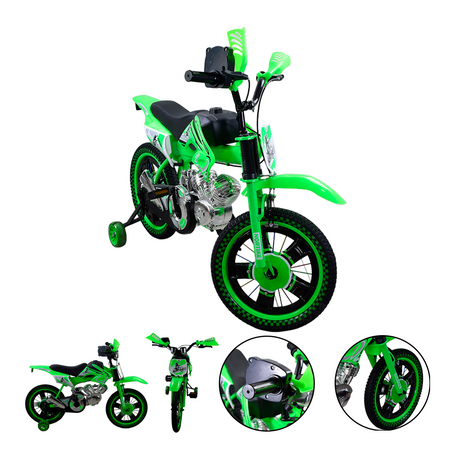 Bicicleta infantil con ruedas entrenadoras cross R16