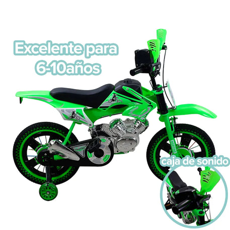 Bicicleta infantil con ruedas entrenadoras cross R16